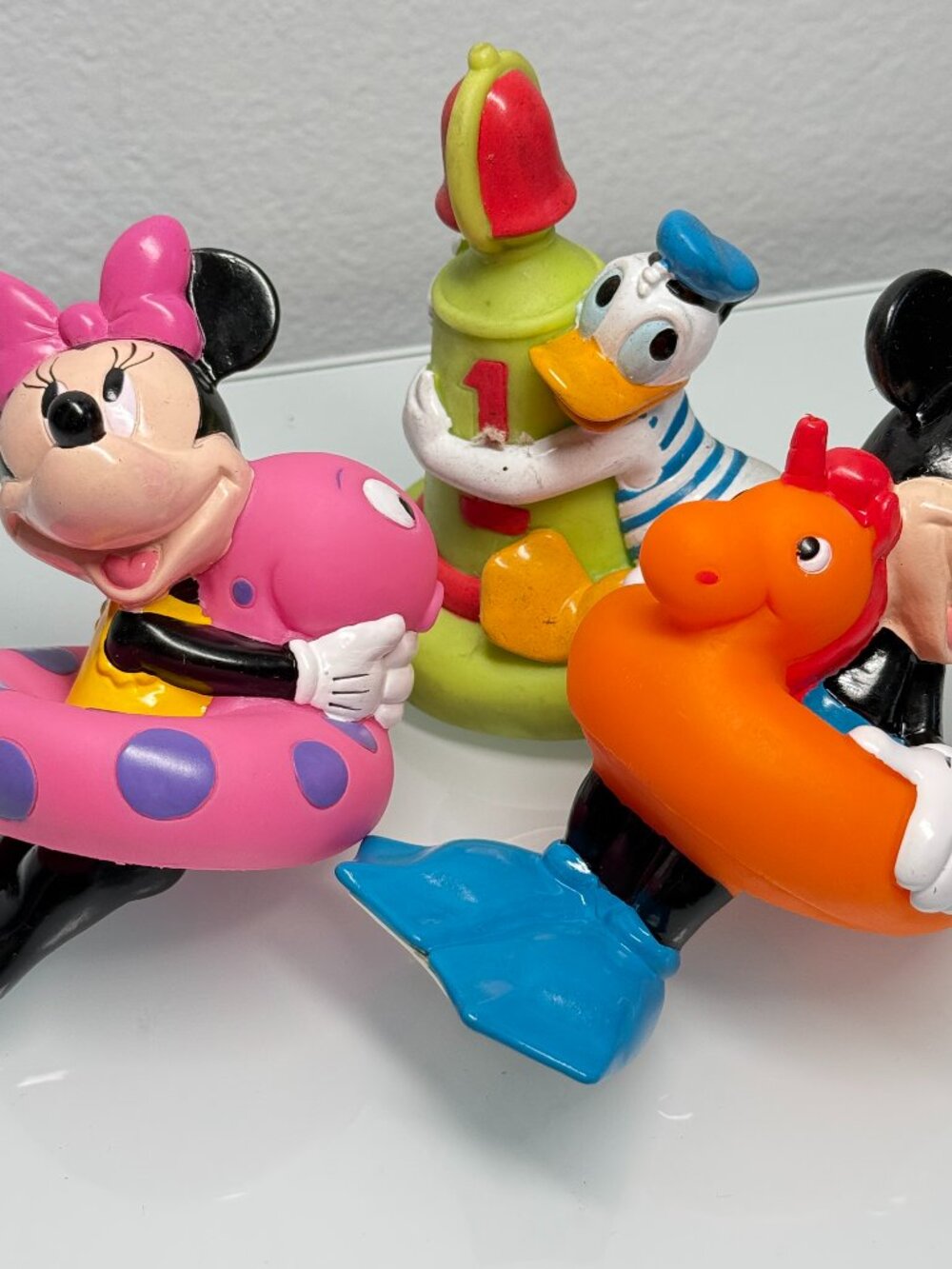 Vintage Disney Mickey's Stuff Bath Floaters Mickey Minnie Donald Set of 3 90's